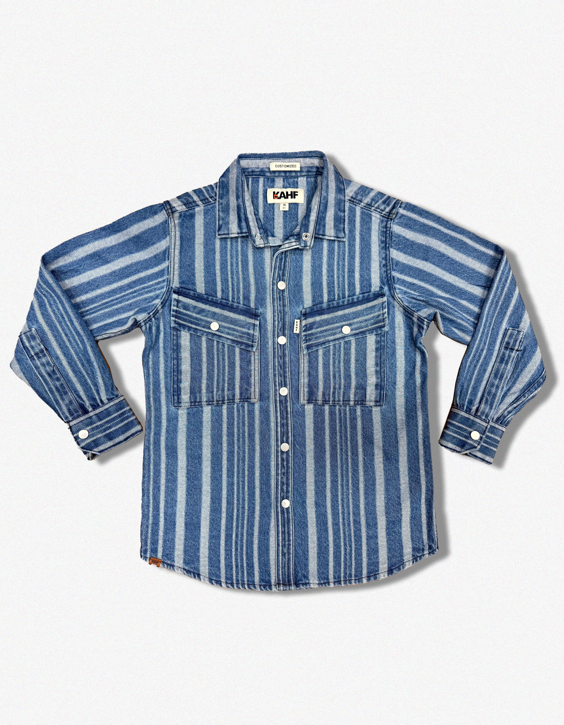 KAHF SKY WASHED STRIPE DENIM